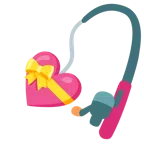 canna da pesca + cuore con fiocco