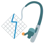 canna da pesca + grafico con andamento negativo