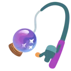 canna da pesca + sfera di cristallo