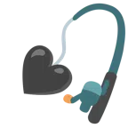 canna da pesca + cuore nero
