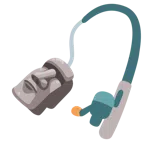 canna da pesca + Moai