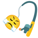 canna da pesca + faccina che sbuffa