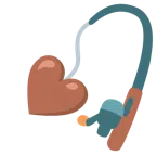 canna da pesca + cuore marrone