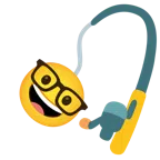 canna da pesca + faccina nerd