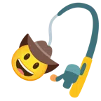 canna da pesca + faccina con cappello da cowboy