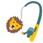 canna da pesca + leone