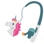 canna da pesca + unicorno