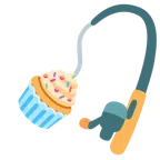 canna da pesca + cupcake