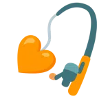 canna da pesca + cuore arancione