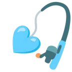 canna da pesca + cuore azzurro