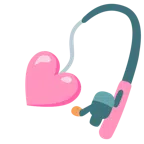 canna da pesca + cuore rosa
