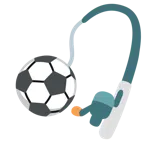 canna da pesca + pallone da calcio