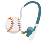canna da pesca + palla da baseball