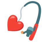 canna da pesca + cuore rosso