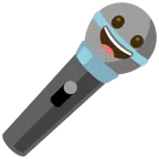 microfono + faccina con un gran sorriso