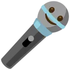 microfono + faccina con sorriso accennato