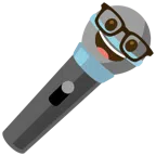 microfono + faccina nerd