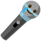 microfono + faccina sorridente con lacrima