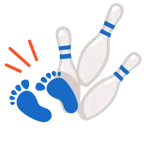 bowling + impronta di piedi