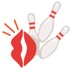 bowling + impronta della bocca