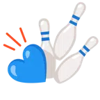 bowling + cuore blu
