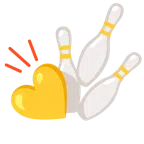 bowling + cuore giallo