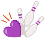 bowling + cuore viola