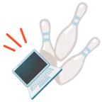 bowling + computer portatile