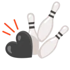 bowling + cuore nero