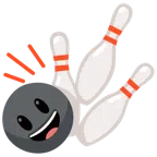 bowling + faccina con sorriso e occhi spalancati