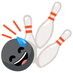 bowling + faccina con sorriso e goccia di sudore