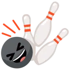 bowling + sorriso a bocca aperta con occhi chiusi
