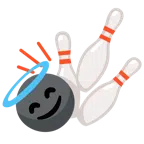 bowling + faccina con sorriso e aureola