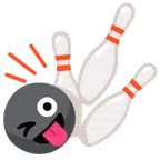 bowling + faccina che fa l’occhiolino e mostra la lingua