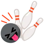 bowling + faccina che strizza gli occhi e mostra la lingua