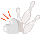 bowling + cuore bianco