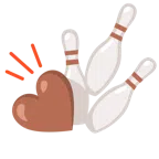 bowling + cuore marrone
