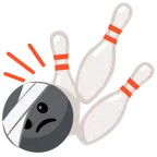 bowling + faccina con la testa bendata