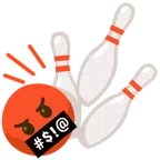 bowling + faccina con simboli sulla bocca
