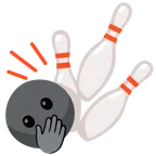 bowling + faccina con occhi aperti e mano sulla bocca