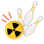bowling + simbolo della radioattività