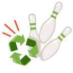 bowling + simbolo del riciclaggio