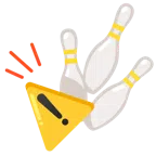bowling + simbolo di avviso