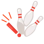 bowling + punto esclamativo rosso
