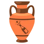 Amphore + Flasche mit knallendem Korken