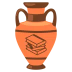 Amphore + Bücherstapel