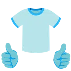 pulgar hacia arriba + camiseta