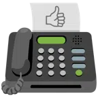 pulgar hacia arriba + máquina de fax