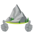 pulgar hacia arriba + montaña