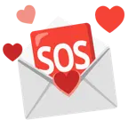 carta de amor + símbolo de socorro